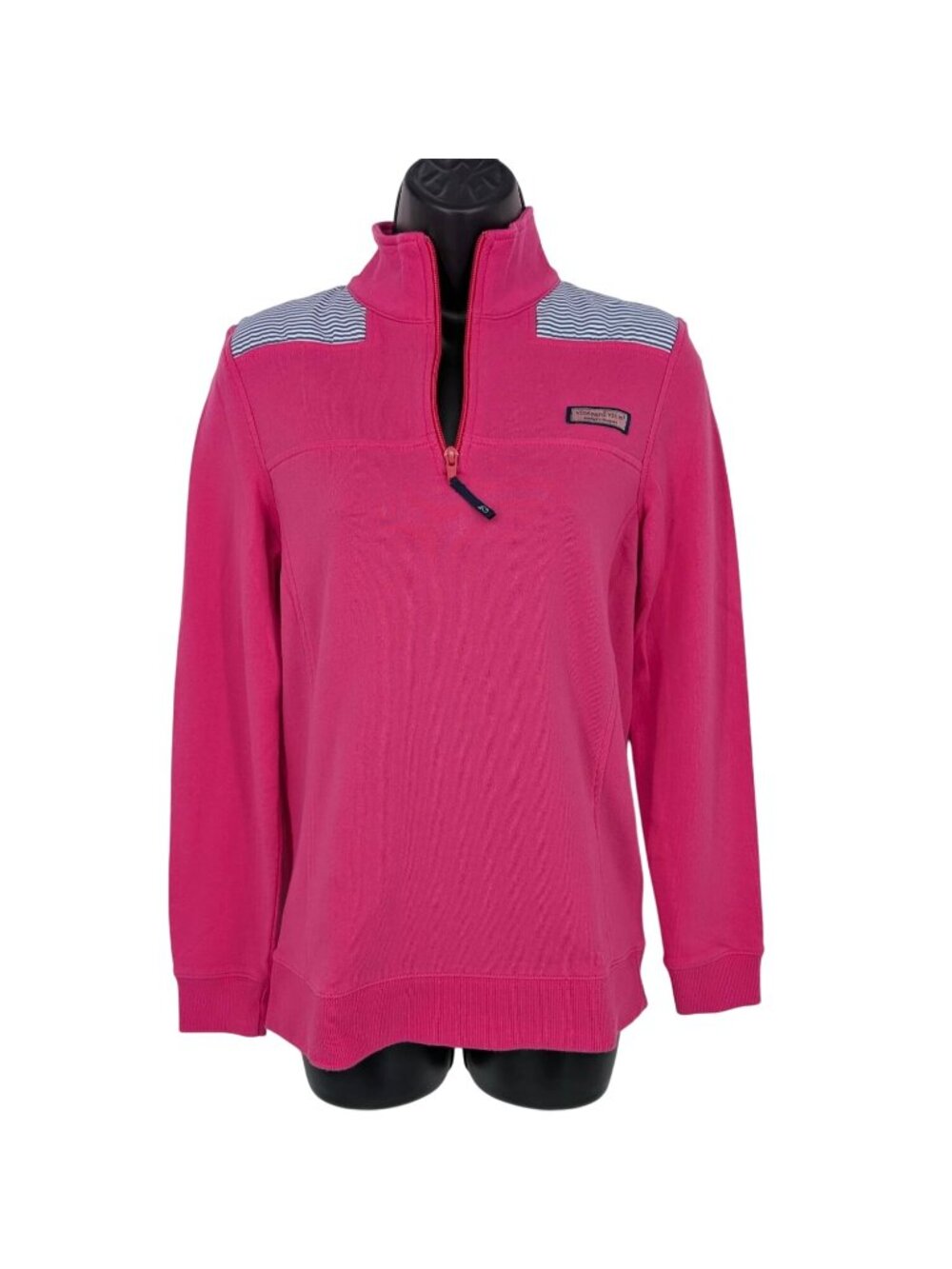 Vineyard‎ Vines 1/4 Zip Pullover Striped Sweatshirt Preppy Coastal Logo XSmall